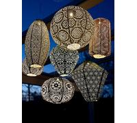 7 x Lampions Solaire Paquet d'extérieur avec motif - Éclairage de jardin extérieur Tyvek - Lampion - orientale arabe , solaire et résistante aux intempéries. Lanternes marocaine