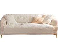 (70 * 210 cm, blanc laiteux) Couvre-canapé, couverture en peluche chaude, super douce, courte/couverture de canapé pour 1 2 3 places L-forme U-canapé d'angle