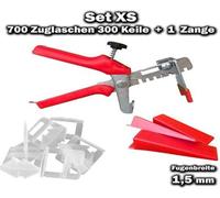 700 languettes de traction 1,5 mm + 300 cales + 1 pince - Système de nivellement pour carreaux KACHEL GOTT®