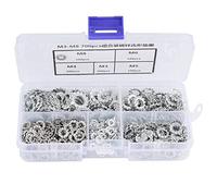 700 pcs Rondelle Serrure Serrée, Galvanisé Dentée M3/M4/M5/M6/M8 Assortiment Rondelle Assortiment Ensemble Plat Ensemble Outil De Fixation, Rondelle De Verrouillage