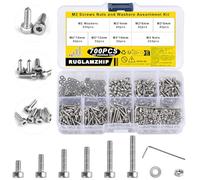 700 Pièces M2 Acier Inoxydable Set De Vis | Avec écrous Hexagonaux Et Rondelles, Tête Cylindrique Six Pans Creux, Polyvalent Pour Réparation, Maquettisme Et Bricolage.