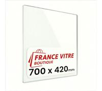700 x 420 x 4 mm - Vitre d’Insert pour cheminée et poêle à Bois - Verre de Rechange Haute température France Vitre - jusqu'à 800°C - 420x700 mm
