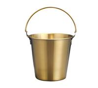 700ml Acier Inoxydable Seau à Glace, 10.9 x 10.4 x 7.9 cm Mini Seaux en Métal, Seau à Champagne avec Poignée pour Décorations de Fête de Bouteille Bar à Domicile(Gold)