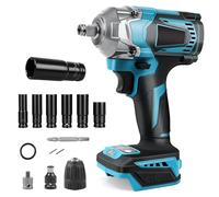 700Nm hocs Sans Fil Compatible avec Makita 18V Batteries, 1/2'' Brushless Boulonneuse a Choc Electrique avec 6 Douilles, pour la Voiture et la Maison (Batterie non incluse)