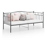 7012MOBILI® Lit banquette gigogne - Cadre de canapé-lit extensible Contemporain enfants ou adulte Noir Métal 90x200 cm