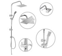 7036 Ensemble de Douche à Deux - vidaXL - acier inoxydable - argenté - 200 x 200 mm - Réglable 2.35 kg