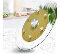 70cm Plateau Rotatif En Verre Tournant Lazy Susan Plateau Tournant Rond | Plateau De Service Avec Roue Auxiliaire Plateau Tournante De Table À Manger Rotatif À 360°(80CM/31.5in)