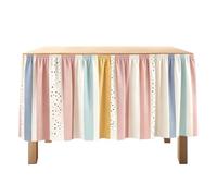 70in Colorful Table Skirt Cloths, Boho Colorful W-rinkle Table Cover Skirt | Jupe De Table Colorée, Décor De Salle De ccessoires De Bureau Pour Enseignants, Décorations De Salle De Classe