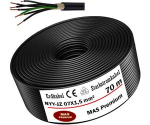 70m de câble de terre Câble de courant fort NYY-JZ 7X1,5 mm² Câble électrique