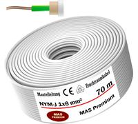 70m de câble électrique pour locaux humides Câble sous gaine NYM-J 1x6 mm² Câble électrique