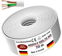 70m de câble flexible en plastique H05VV-F 4G0,75 blanc Câble flexible pour appareils