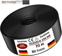 70m de câble solaire Câble solaire H1Z2Z2-K 6 mm² Noir Photovoltaïque Sans halogène