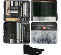 70pcs Art Pencils mettre plusieurs choix Outils complets Matériau écologique Graphite Dessin