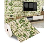 70x100cm Autocollant mural 3D imitation brique, décoration de chambre à coucher. Papier peint autocollant imperméable et repositionnable pour salon, mur TV, rénovation. Articles de décoration de print