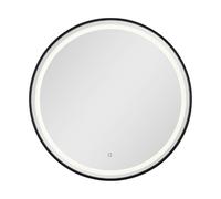 70x70 cm miroir suspendu rond avec éclairage LED et capteur, noir (SATZKULED70CE)