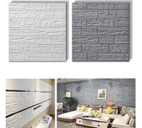 70x77cm 3D brique sticker mural décor mousse imperméable mur couverture papier peint bricolage fond - 5 pièces gris