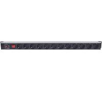 Intellinet Multiprise 714044 19 pouces (1U) 12 prises Schuko Interrupteur Protection 1,6 m Noir