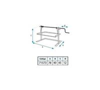 71573 support siège de droite 78 x 42 x 43 cm