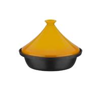 717434 Tajine 30 cm tajine avec base fonte d'acier et couvercle céramique Noir/Jaune