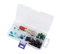 71pcs Air Condition Repair R134a Kit de Joint de Tuyau AC Adaptateur Universel de Tuyau de Recharge de Climatisation Assortiment de Noyaux de Valve Joints de Tuyau Outil de Réparation de Valves