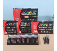 72 couleurs Stylos marqueurs acryliques, set de couleurs mixtes, marqueurs acryliques opaques, pinceaux aquarelle pour étudiants en art et DIY, pointes de pinceau souples convenant pour la peinture su