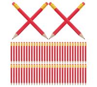 72 pièces Crayon de Golf HB Court en Bois Rouge avec gomme | Mine Graphite HB, Pointe Prétaillée, Format Rond Compact, pour Scorecards et Livre D’Invités