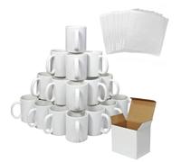 72 Tasses à Sublimation Blanches 325ml Recouvert En Polymère Vierges Grade AAA Céramique Personnalisé Presse à Chaud Boîte en Carton Lave-Vaisselle Micro-Ondes [10 Feuilles de Sublimation GRATUITS]