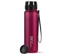 720°DGREE Gourde 1l “uberBottle“ +Tamis à Fruit, crystalClear - Sans BPA, Anti-fuite - Bouteille d'Eau transparent, Water Bottle idéale pour Sport, Randonnée, Gym, Camping, Université, Voyage, Travail