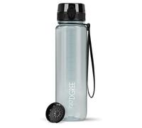 720°DGREE Gourde 1l “uberBottle“ +Tamis à Fruit, crystalClear - Sans BPA, Anti-fuite - Bouteille d'Eau transparent, Water Bottle idéale pour Sport, Randonnée, Gym, Camping, Université, Voyage, Travail