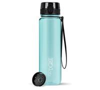 720°DGREE Gourde 1l “uberBottle“ +Tamis à Fruit, crystalClear - Sans BPA, Anti-fuite - Bouteille d'Eau transparent, Water Bottle idéale pour Sport, Randonnée, Gym, Camping, Université, Voyage, Travail