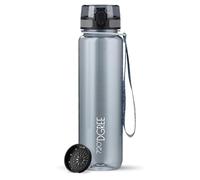 720°DGREE Gourde 1l “uberBottle“ +Tamis à Fruit, crystalClear - Sans BPA, Anti-fuite - Bouteille d'Eau transparent, Water Bottle idéale pour Sport, Randonnée, Gym, Camping, Université, Voyage, Travail