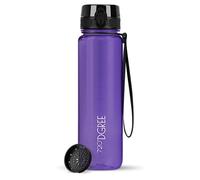 720°DGREE Gourde 1l “uberBottle“ +Tamis à Fruit, crystalClear - Sans BPA, Anti-fuite - Bouteille d'Eau transparent, Water Bottle idéale pour Sport, Randonnée, Gym, Camping, Université, Voyage, Travail