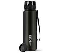 720°DGREE Gourde 1l “uberBottle“ +Tamis à Fruit, crystalClear - Sans BPA, Anti-fuite - Bouteille d'Eau transparent, Water Bottle idéale pour Sport, Randonnée, Gym, Camping, Université, Voyage, Travail
