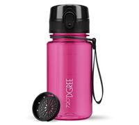 720°DGREE Gourde 350ml “uberBottle“ +Tamis à Fruits, crystalClear - Sans BPA, Anti-fuite - Bouteille d'Eau, Water Bottle idéale pour Jardin d'enfants, Aire de jeux, Fille & Garçon à partir de 3 ans