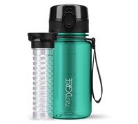 720°DGREE Gourde d'Eau 350ml “uberBottle“ +Fruit-Infuseur, crystalClear - Sans BPA, Anti-fuite - Bouteille, water bottle idéale pour Enfants, École, Sport, Randonnée, Camping, Université, Voyage