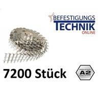 7200 Clous de toiture 3,1x32mm anneau acier inoxydable A2 Clous en rouleau pour cloueurs de toiture 16°