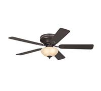 72154 Ventilateur de plafond d'intérieur à cinq pales et une lampe Everett de 132 cm, finition expresso avec assiette en verre scavo