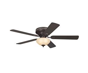 72154 Ventilateur de plafond d'intérieur à cinq pales et une lampe Everett de 132 cm, finition expresso avec assiette en verre scavo