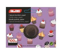 IBILI 729204 Moule Praline (100 Uds), Papier, Brun, 4 cm, 4 x 4 x 2 cm