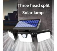 74LEDThreehead lampadaires solaires extérieurs et appliques murales de jardin solaires avec induction du corps humain et trois Modes d'éclairage Suita