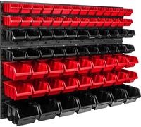75 bacs gerbables Étagère murale 115 x 78 cm Boîte plastique Étagère d'atelier Banc d'outils