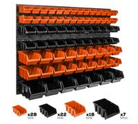 75 pcs. Boîtes, Étagère murale pour système de rangement 115 x 78cm Porte-outils