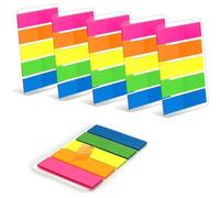 750 Marque-Page Autocollants Plastifiés 6 Pochettes De 5 Mini Blocs De 25 Feuillets Couleurs Néon 45x12 Mm Adhésifs Repositionnables