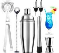 750ML Shaker Cocktail,8 Pièces INOX Shaker Vinaigrette,Professionnel kit pour Barman,Pour la maison, le bar, la fête