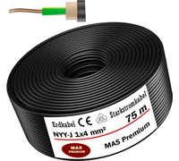 75m de câble de terre Câble de courant fort NYY-J 1x4 mm² Câble électrique OFC anneau