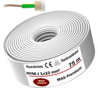 75m de câble électrique pour locaux humides Câble sous gaine NYM-J 1x10 mm² Câble électrique