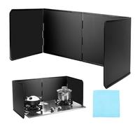76*29*30cm Protection Anti-éclaboussures Pliable, 3Côtés Plaque Anti-projections Pliable, Plaque Anti Projection de Cuisson Résistant à la Chaleur, Plaque Anti Projection Cuisine pour Cuisson/Rôtir