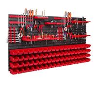 76 bacs gerbables Supports d'outils Étagère murale d'atelier Paroi d'outils 156x78cm Supports d'outils Système de stockage Bacs à bec Étagère murale extra-résistante Étagère extensible Étagère d'ateli