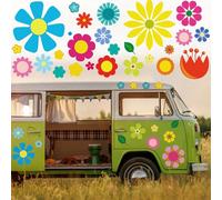 76 PCS Autocollants de Voiture,Fleur Sticker Autocollant Vinyle Automobile Décoration Extérieure Décorations de Voiture Accessoires Decal Sticker pour SUV Camion Moto Portes Murs Ordinateur Portable
