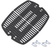 7644 32,3 x 21,6 cm Grille de rechange en fonte pour barbecues à gaz Weber Q100, Q120, Q1000, Q1200, Q1400, accessoires pour grilles en fonte (2 pièces)